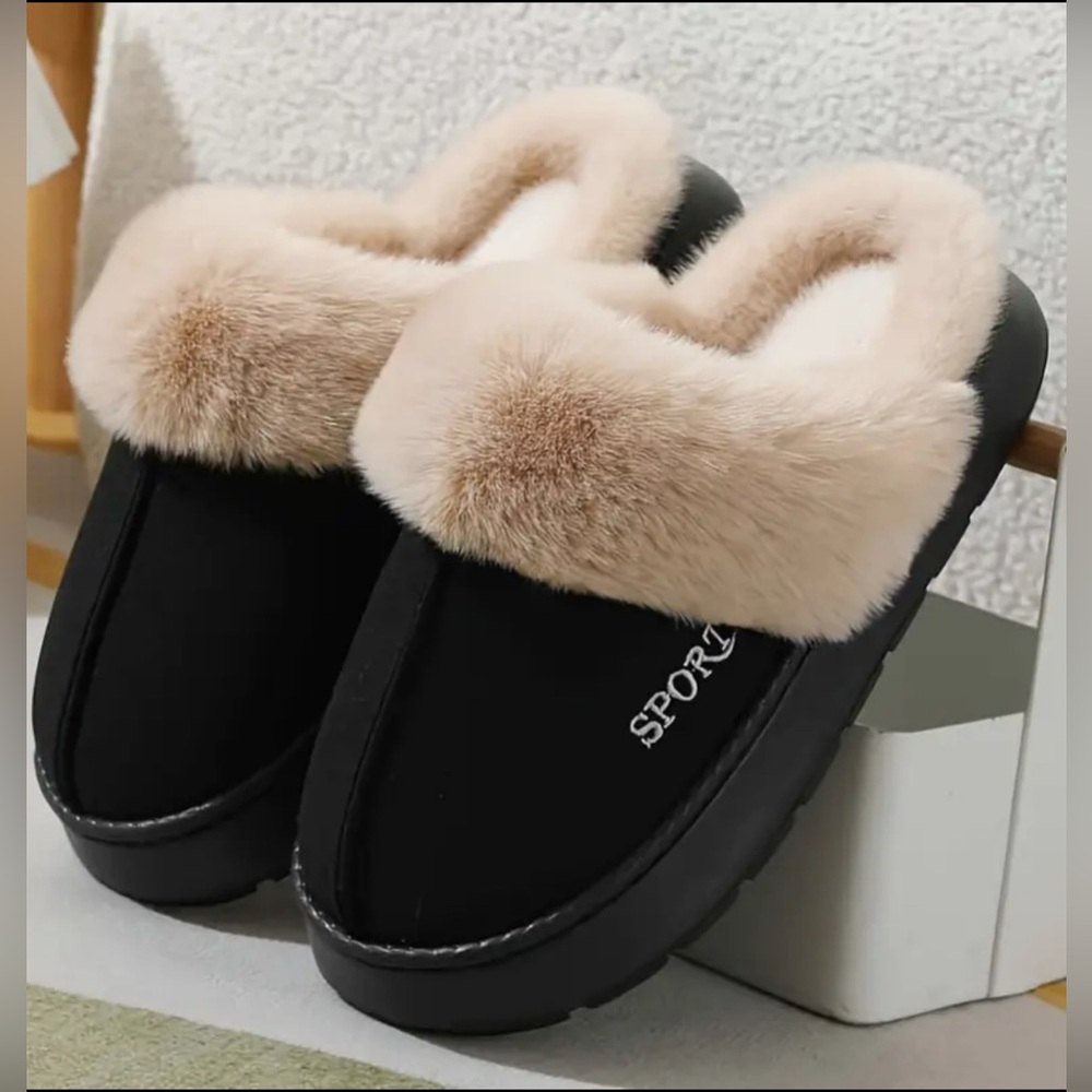 Women's Cream Fur-Lined Slippers Various colors available - Picture 3 of 4